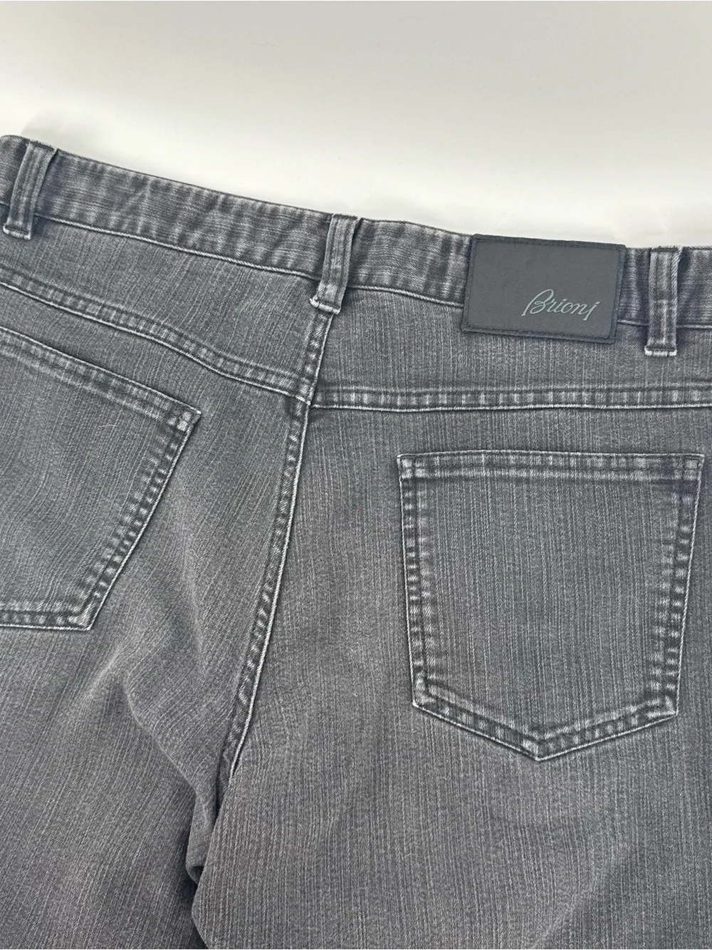 Brioni Jeans Mens 32x32 Black Grey Marmolada Denim Stretch Italy Luxury